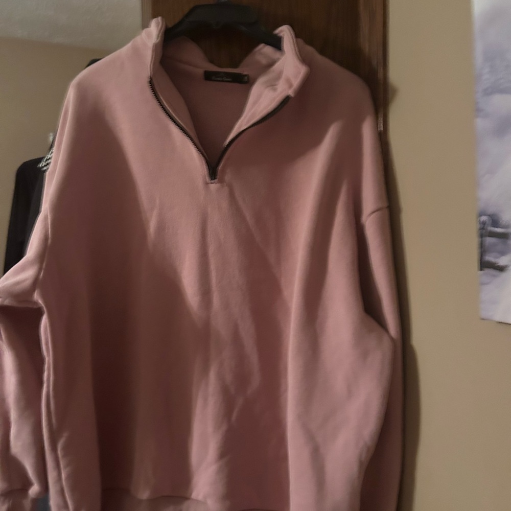 oversized 1/4 zip comfy sweatshirt